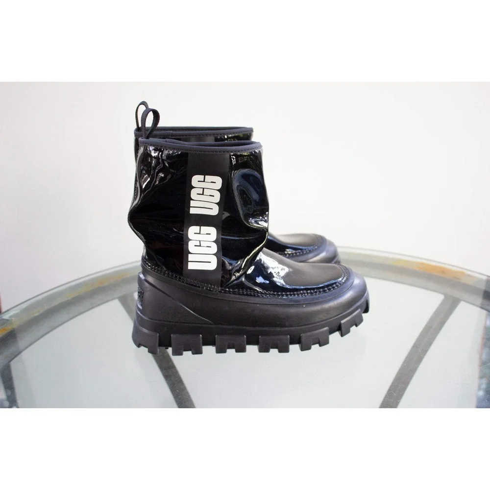 UGG BLACK CLASSIC BRELLAH MINI WATERPROOF RAIN BOOTS, WOMEN US 6/ EUR 37